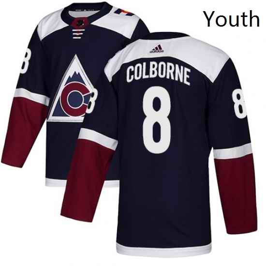 Youth Adidas Colorado Avalanche 8 Joe Colborne Authentic Navy Blue Alternate NHL Jersey